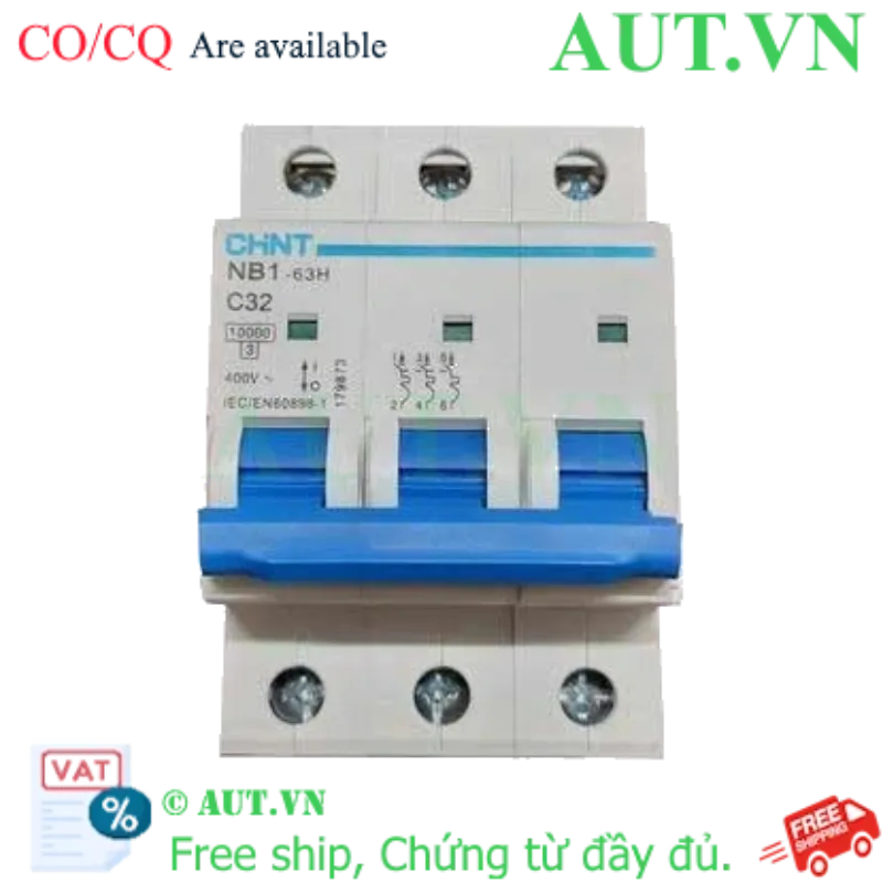 Ảnh của Áp tô mát CHINT NB1-63H 3P C32 10kA 