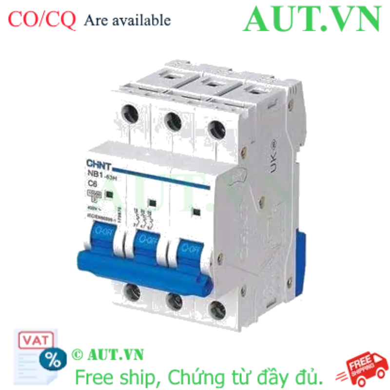 Ảnh của Áp tô mát CHINT NB1-63H 3P C6 10kA 