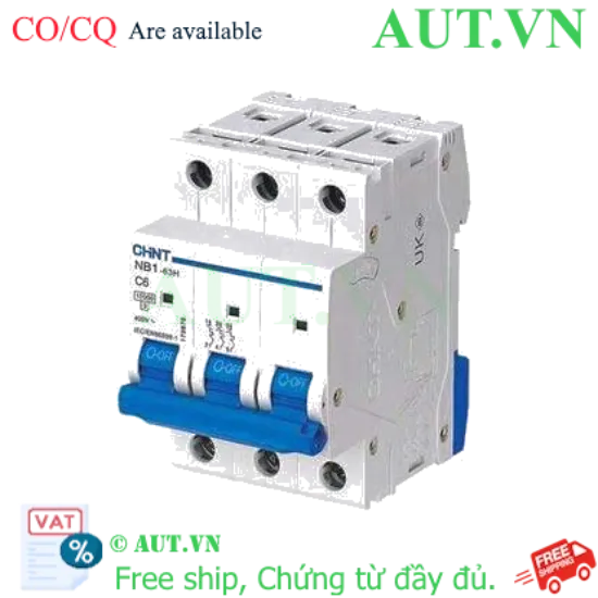 Ảnh của Áp tô mát CHINT NB1-63H 3P C6 10kA DB 