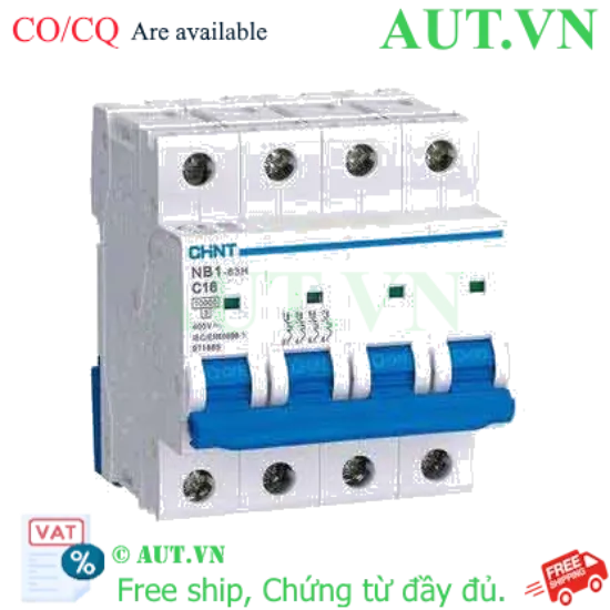 Ảnh của Áp tô mát CHINT NB1-63H 4P C16 10kA 