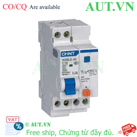 Ảnh của Áp tô mát chống giật (RCBO) CHINT NXBLE-40 1P+N C16 30mA 4.5kA 
