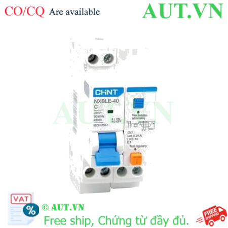 Ảnh của Áp tô mát chống giật (RCBO) CHINT NXBLE-40 1P+N C25 10mA 4.5kA 