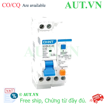 Ảnh của Áp tô mát chống giật (RCBO) CHINT NXBLE-40 1P+N C32 10mA 4.5kA 