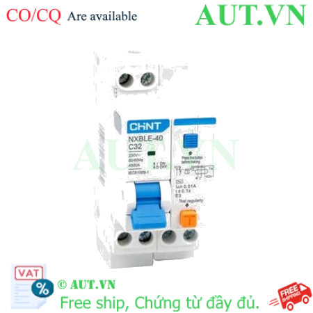 Ảnh của Áp tô mát chống giật (RCBO) CHINT NXBLE-40 1P+N C32 10mA 4.5kA 