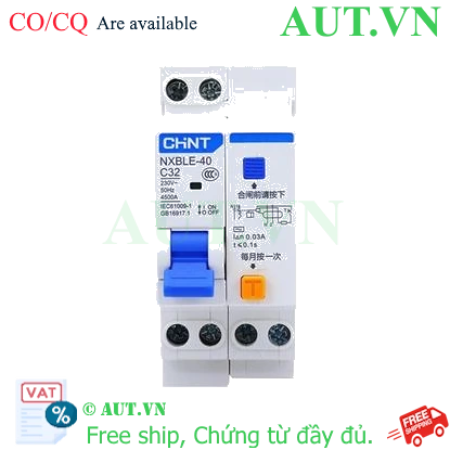 Ảnh của Áp tô mát chống giật (RCBO) CHINT NXBLE-40 1P+N C32 30mA 4.5kA 