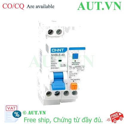 Ảnh của Áp tô mát chống giật (RCBO) CHINT NXBLE-40 1P+N C6 10mA 4.5kA 