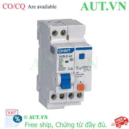 Ảnh của Áp tô mát chống giật (RCBO) CHINT NXBLE-40 1P+N C6 30mA 4.5kA 