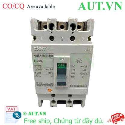 Ảnh của Áp tô mát khối điện áp 415-690VAC CHINT NM1-100S/3300 80A 