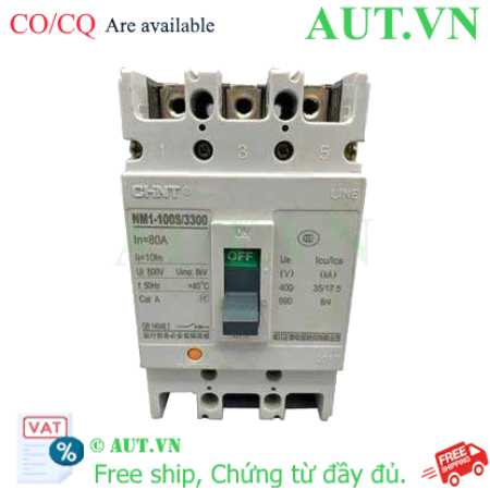 Ảnh của Áp tô mát khối điện áp 415-690VAC CHINT NM1-100S/3300 80A 