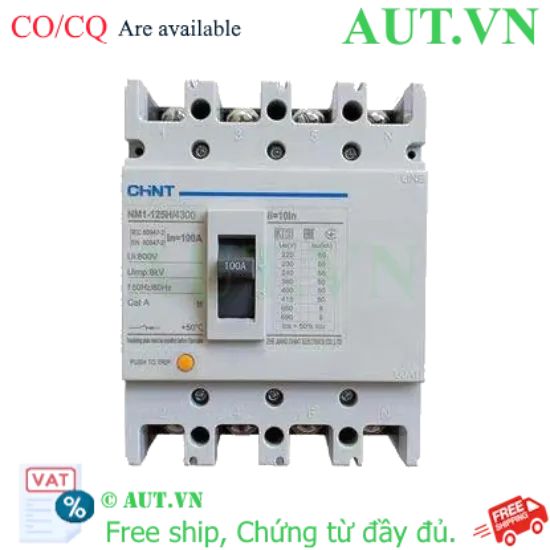 Ảnh của Áp tô mát khối điện áp 415-690VAC CHINT NM1-125H/4300 100A 
