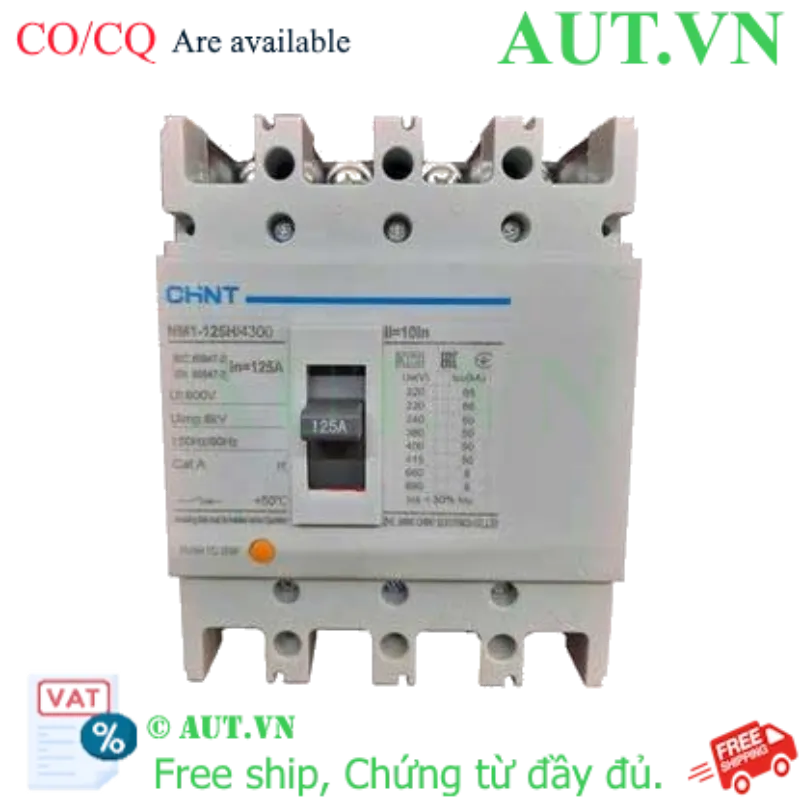 Ảnh của Áp tô mát khối điện áp 415-690VAC CHINT NM1-125H/4300 125A 