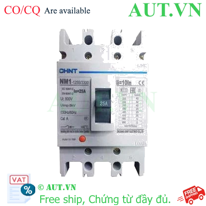 Ảnh của Áp tô mát khối điện áp 415-690VAC CHINT NM1-125S/3300 25A 