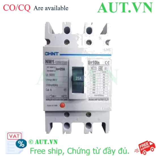 Ảnh của Áp tô mát khối điện áp 415-690VAC CHINT NM1-125S/3300 25A 
