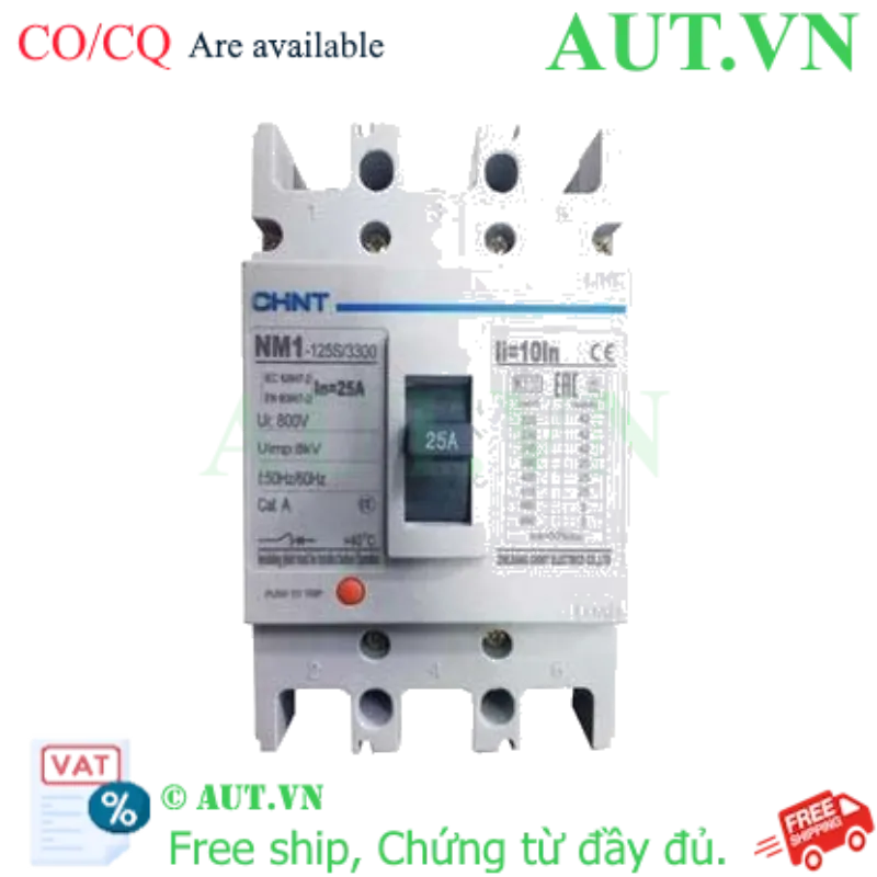 Ảnh của Áp tô mát khối điện áp 415-690VAC CHINT NM1-125S/3300 25A 