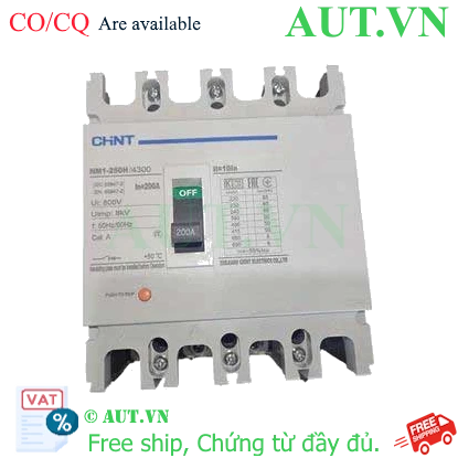 Ảnh của Áp tô mát khối điện áp 415-690VAC CHINT NM1-250H/4300 200A 