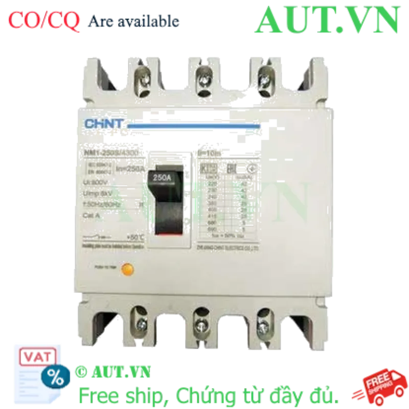 Ảnh của Áp tô mát khối điện áp 415-690VAC CHINT NM1-250S/4300 250A 