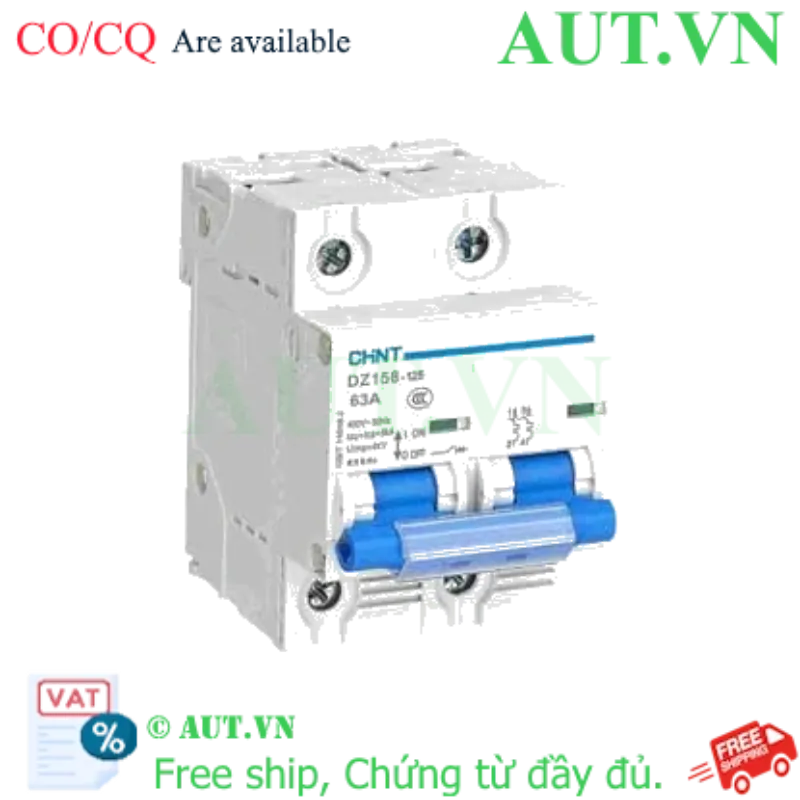 Ảnh của Aptomat cài (MCB) CHINT DZ158-125 2P 63A 6kA 