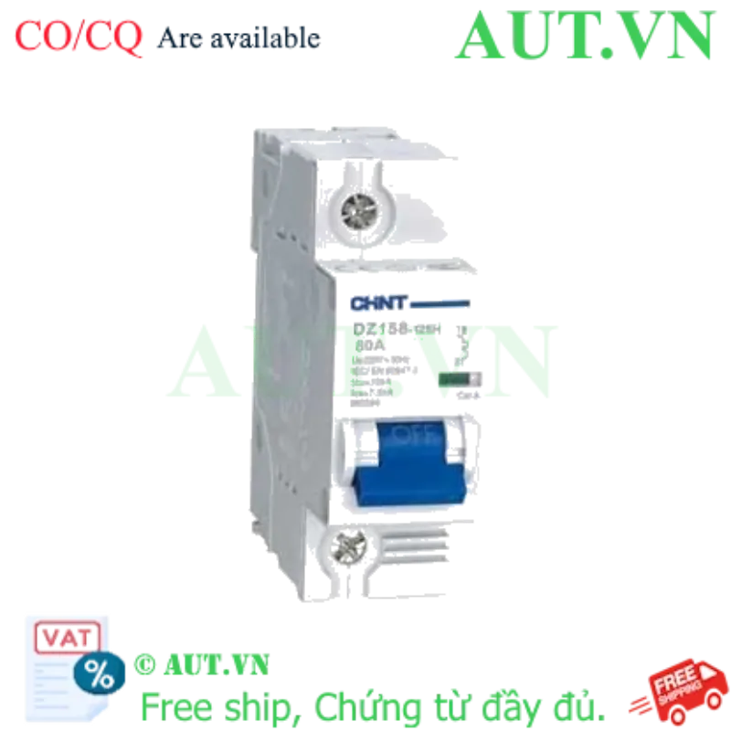 Ảnh của Aptomat cài (MCB) CHINT DZ158-125H 1P 80A 10kA 