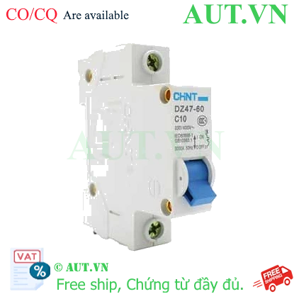 Ảnh của Aptomat cài (MCB) CHINT DZ47-60 C10-1P-3kA 