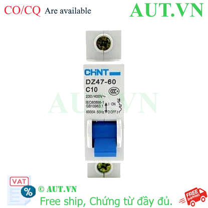 Ảnh của Aptomat cài (MCB) CHINT DZ47-60 C10-1P-6kA 