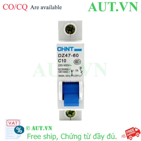 Ảnh của Aptomat cài (MCB) CHINT DZ47-60 C10-1P-6kA 