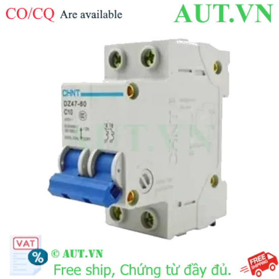 Ảnh của Aptomat cài (MCB) CHINT DZ47-60 C10-2P-3kA 