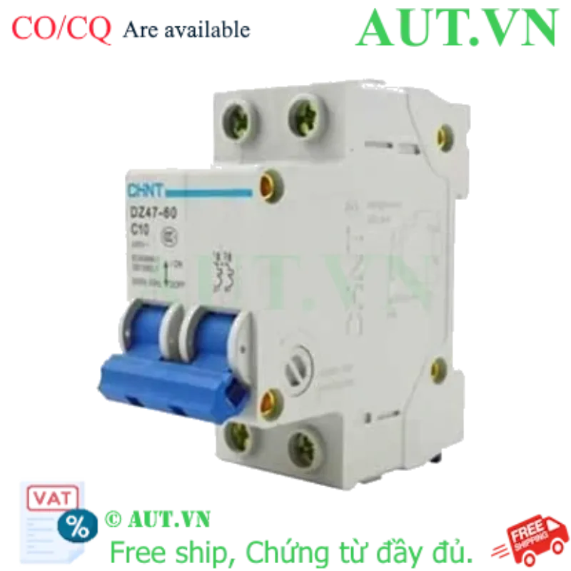 Ảnh của Aptomat cài (MCB) CHINT DZ47-60 C10-2P-6kA 