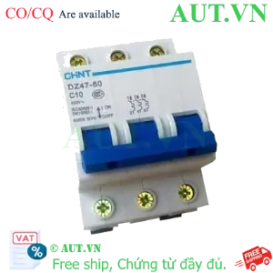 Ảnh của Aptomat cài (MCB) CHINT DZ47-60 C10-3P-3kA 