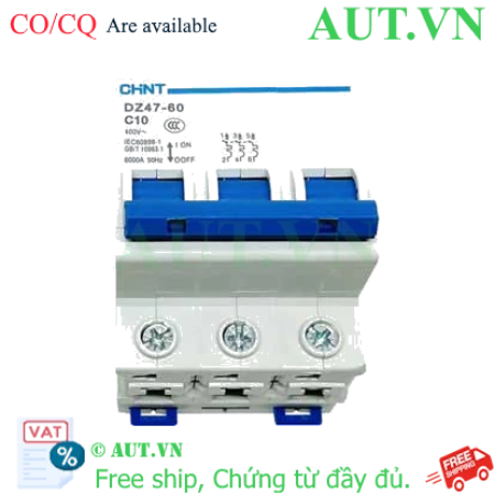 Ảnh của Aptomat cài (MCB) CHINT DZ47-60 C10-3P-6kA 