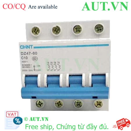 Ảnh của Aptomat cài (MCB) CHINT DZ47-60 C10-4P-3kA 