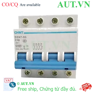 Ảnh của Aptomat cài (MCB) CHINT DZ47-60 C10-4P-4.5kA 