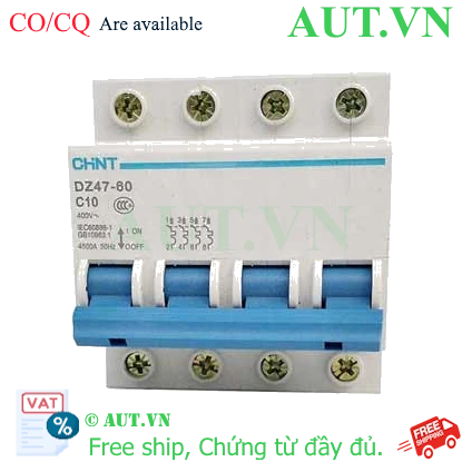 Ảnh của Aptomat cài (MCB) CHINT DZ47-60 C10-4P-4.5kA 