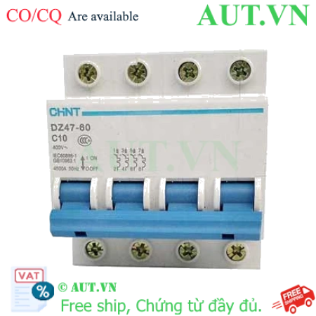 Ảnh của Aptomat cài (MCB) CHINT DZ47-60 C10-4P-4.5kA 