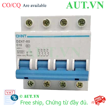 Ảnh của Aptomat cài (MCB) CHINT DZ47-60 C10-4P-6kA 