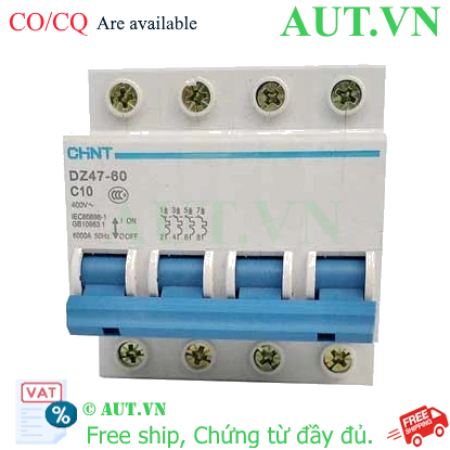 Ảnh của Aptomat cài (MCB) CHINT DZ47-60 C10-4P-6kA 