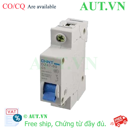 Ảnh của Aptomat cài (MCB) CHINT DZ47-60 C1-1P-3kA 
