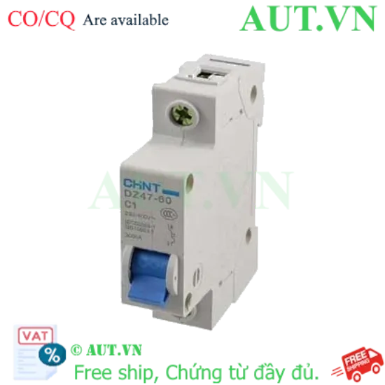 Ảnh của Aptomat cài (MCB) CHINT DZ47-60 C1-1P-3kA 