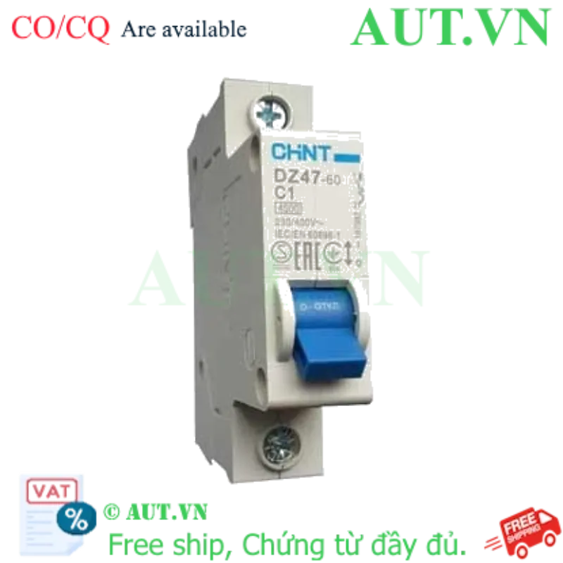 Ảnh của Aptomat cài (MCB) CHINT DZ47-60 C1-1P-4.5kA 