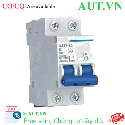 Ảnh của Aptomat cài (MCB) CHINT DZ47-60 C1-2P-4.5kA 