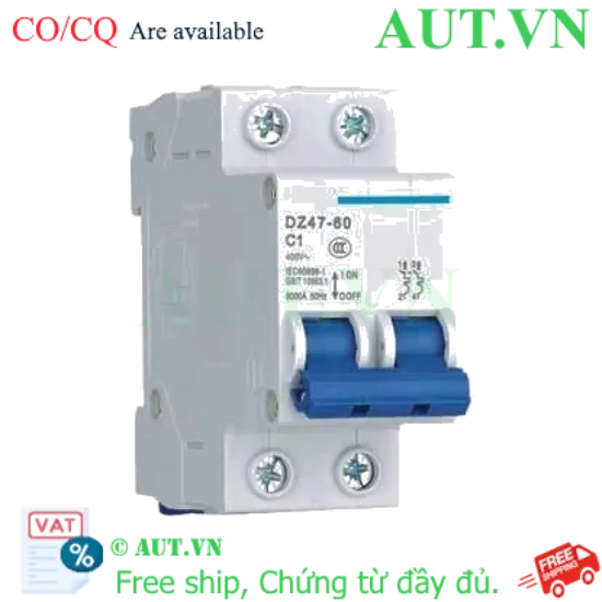 Ảnh của Aptomat cài (MCB) CHINT DZ47-60 C1-2P-6kA 