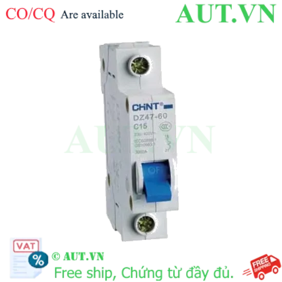 Ảnh của Aptomat cài (MCB) CHINT DZ47-60 C15-1P-3kA 