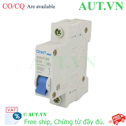 Ảnh của Aptomat cài (MCB) CHINT DZ47-60 C15-1P-4.5kA 