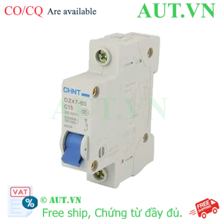Ảnh của Aptomat cài (MCB) CHINT DZ47-60 C15-1P-4.5kA 