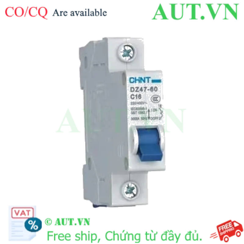 Ảnh của Aptomat cài (MCB) CHINT DZ47-60 C16-1P-3kA 