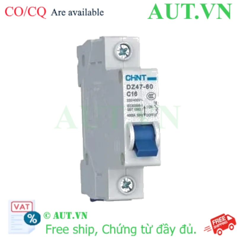 Ảnh của Aptomat cài (MCB) CHINT DZ47-60 C16-1P-4.5kA 