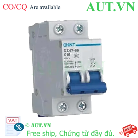 Ảnh của Aptomat cài (MCB) CHINT DZ47-60 C16-2P-4.5kA 