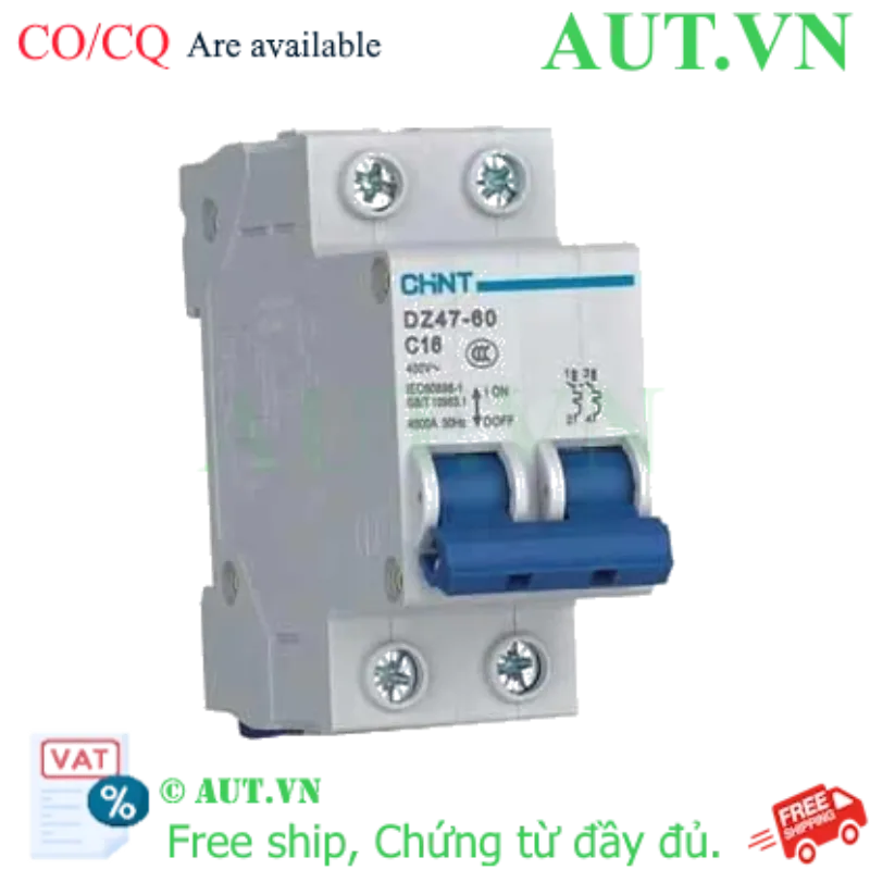 Ảnh của Aptomat cài (MCB) CHINT DZ47-60 C16-2P-4.5kA 