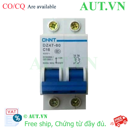Ảnh của Aptomat cài (MCB) CHINT DZ47-60 C16-2P-6kA 