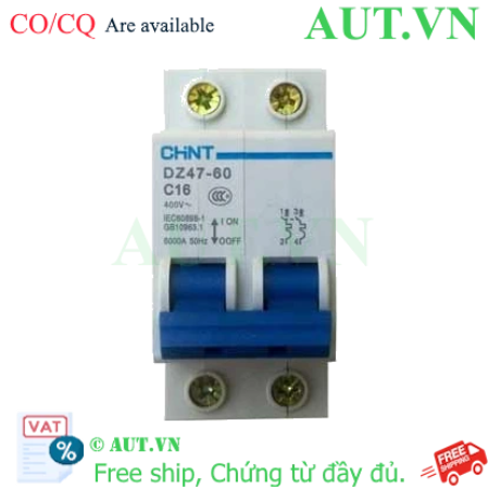 Ảnh của Aptomat cài (MCB) CHINT DZ47-60 C16-2P-6kA 