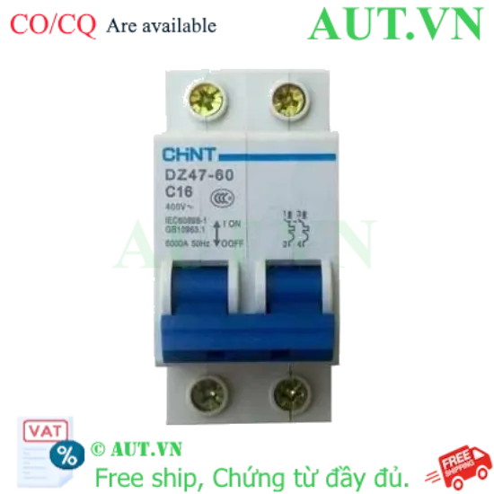Ảnh của Aptomat cài (MCB) CHINT DZ47-60 C16-2P-6kA 